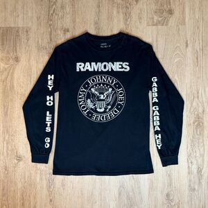 Ramones Long Sleeve Band Shirt Hey Ho Gabba Gabba Black Medium Punk